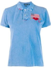 embroidered flag polo top at Farfetch